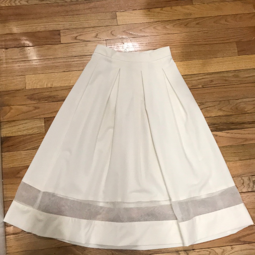 Long skirt with sheer line in the middle